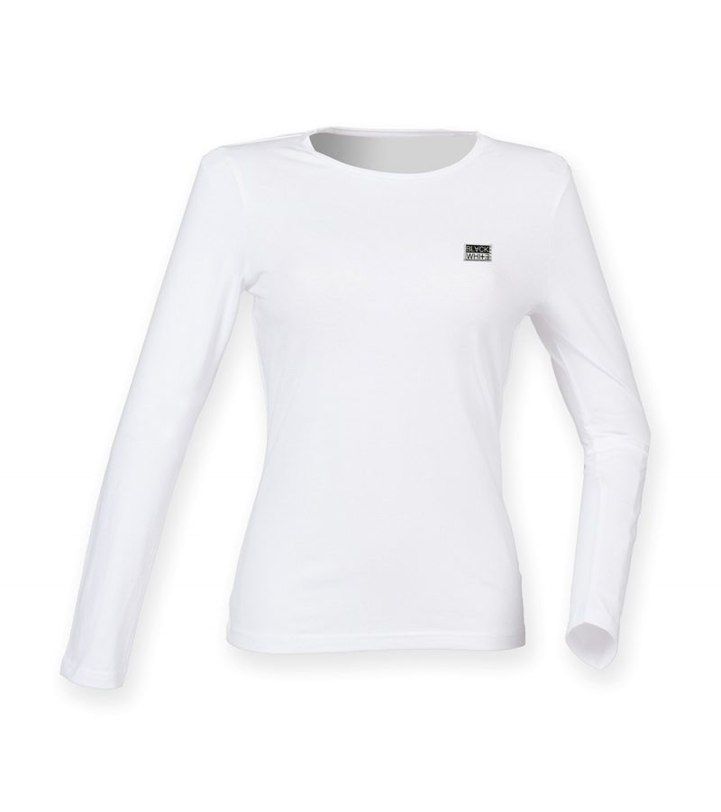 Cosy Modern Fit Cotton Blend Long Sleeve White T-shirt WLW5W