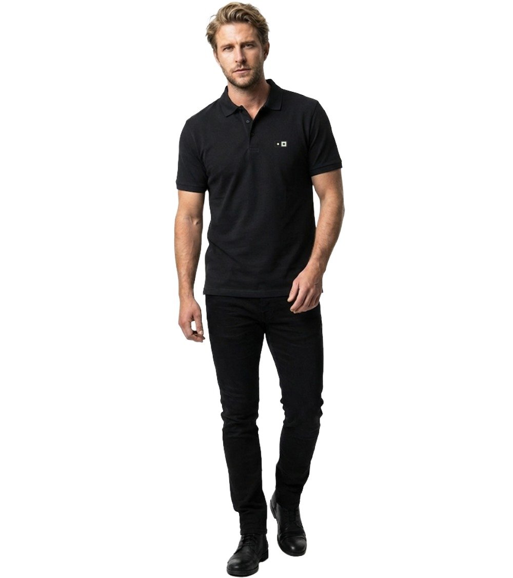 BWJ Men's Soho Organic Polo Black - Sustainable Men's Organic Polo Shirt in Premium Piqué Cotton